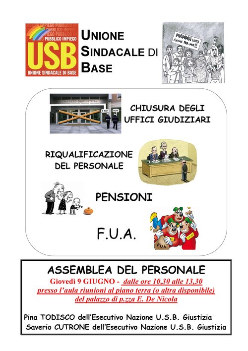 Usb Pubblico Impiego Ministero Della Giustizia Bari Assemblea Della